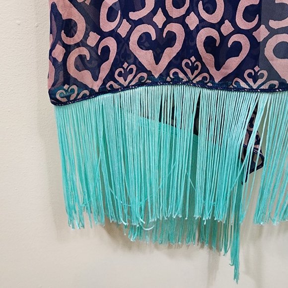 Lularoe NWT Monroe kimono coverup with fringe hemline woman's size S - Picture 4 of 9